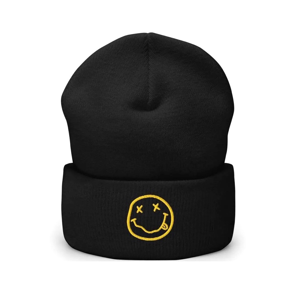 New Unisex Folded NIRVANA Knit Beanie Hat